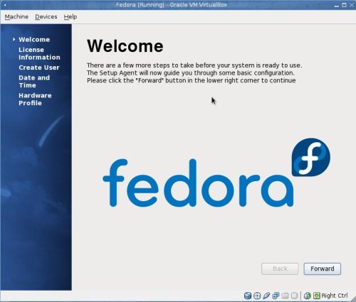 Fedora First Boot