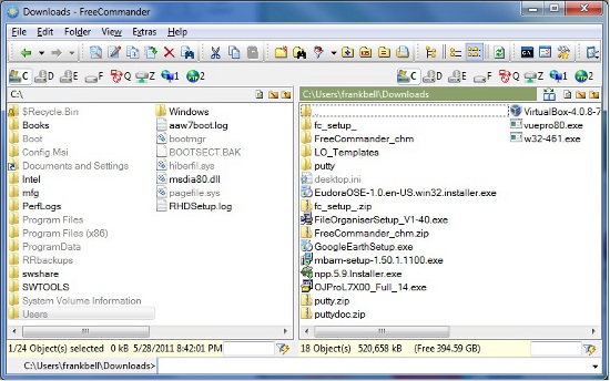 Free Commander File Manager for Windows vertical Free Commander File Manager for Windows