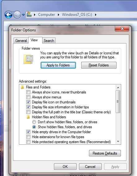 Setting Folder Options