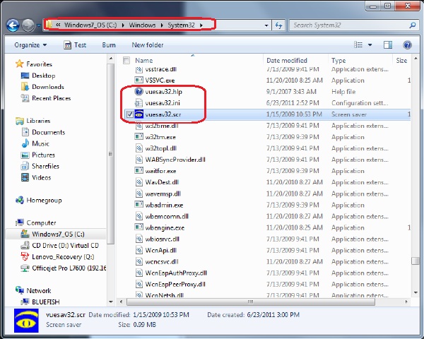 Vueprint Screensaver in Windows System32
