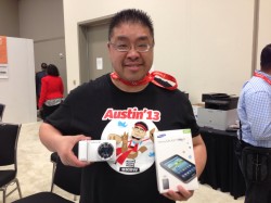 Calvin Lee and his new Samsung devices