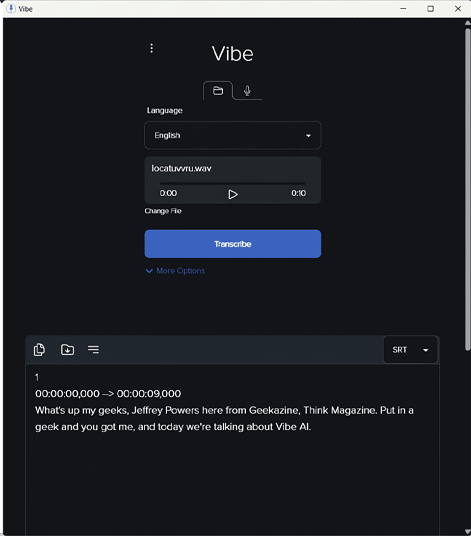 Vibe AI: Transcribe Audio Through Your Computer : Geekazine